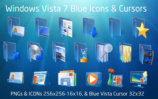 Blue Vista Icons Windows 7