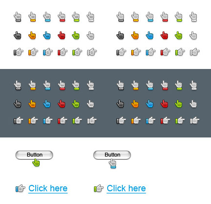 Hand pointer icons