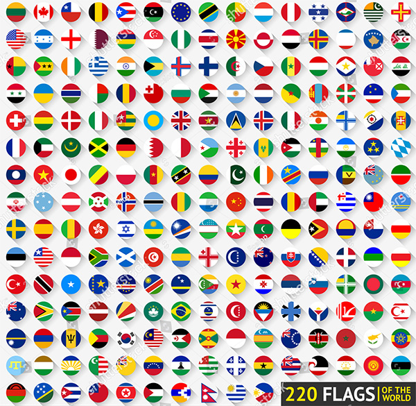 220 Flat Flags Circular Shape