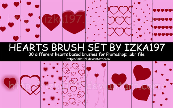 Hearts Brush Set by izka197