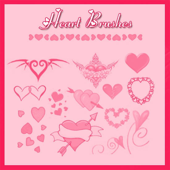 Heart Brushes in DesingLovers