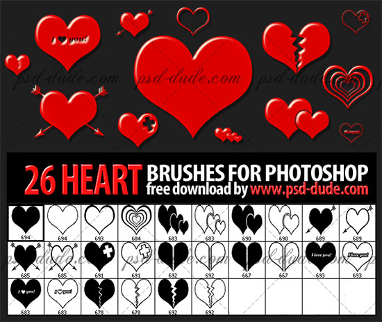 Heart Photoshop Brushes
