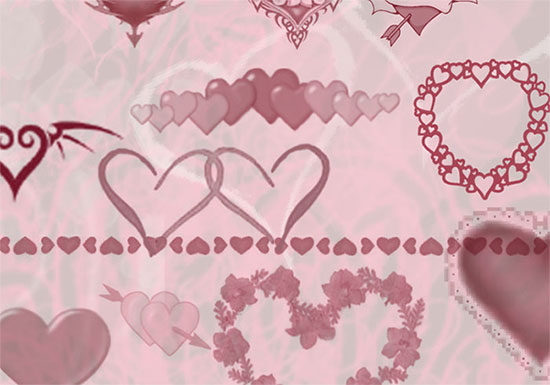 Various Hearts Brushes GIMP/Photoshop