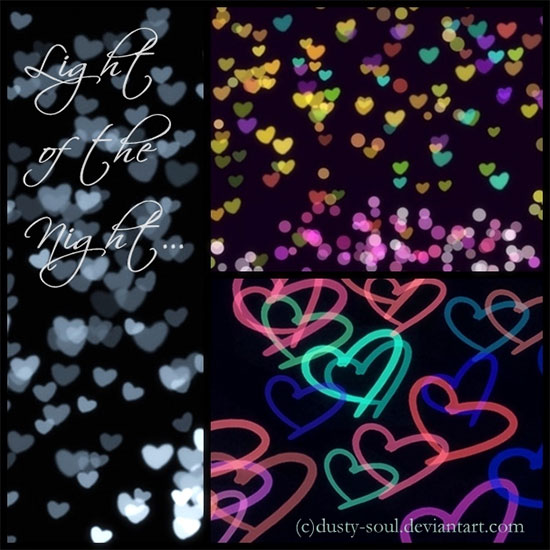Light bokeh and Neon Heart