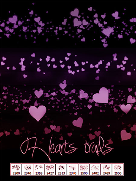 Hearts Trails Brushes