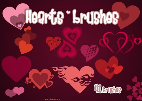 41 Hearts Brushes