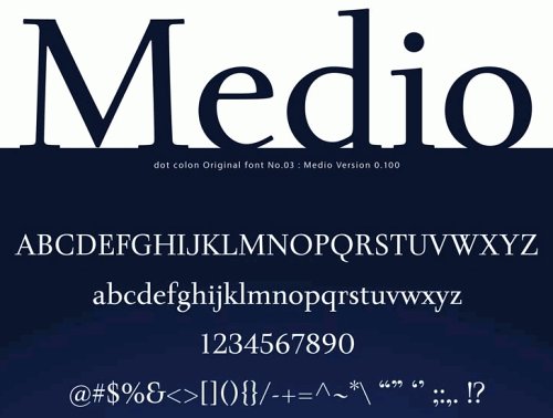 Medio новый шрифт