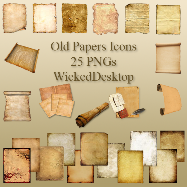 Иконки бумага, рукописи и свитки