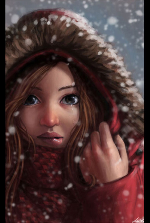 картинка зима девушка