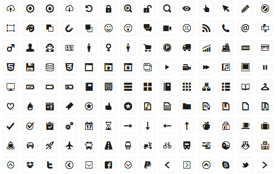210 Icons for Web-design & Wireframes