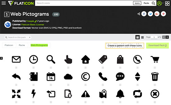 Web Pictograms from Flaticon