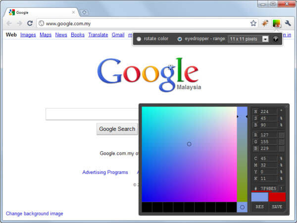 ColorPicker Google Chrome