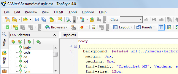 TopStyle 4 for Windows