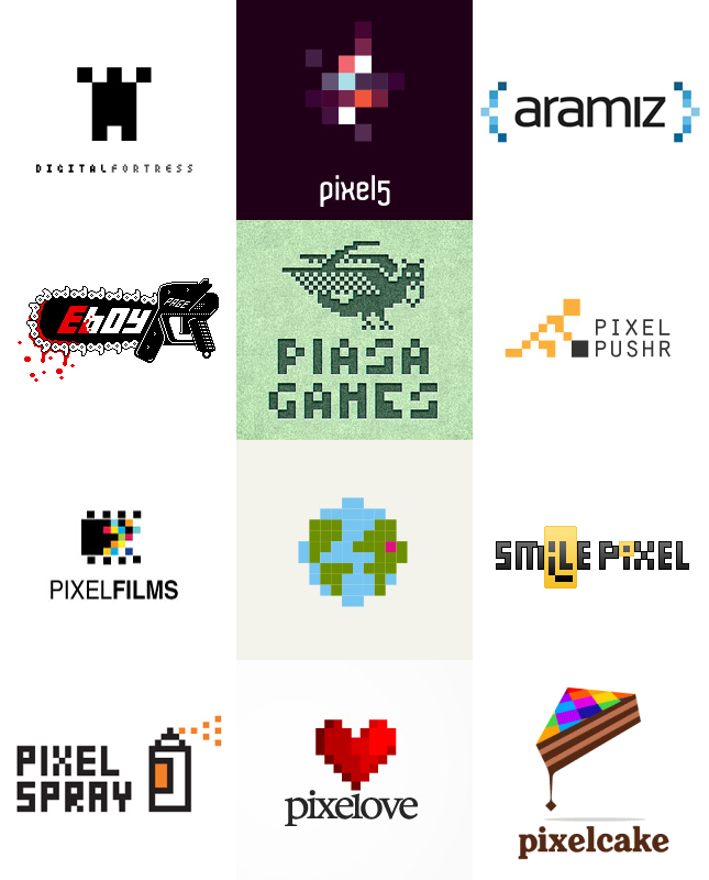 Логотипы в стиле pixel art