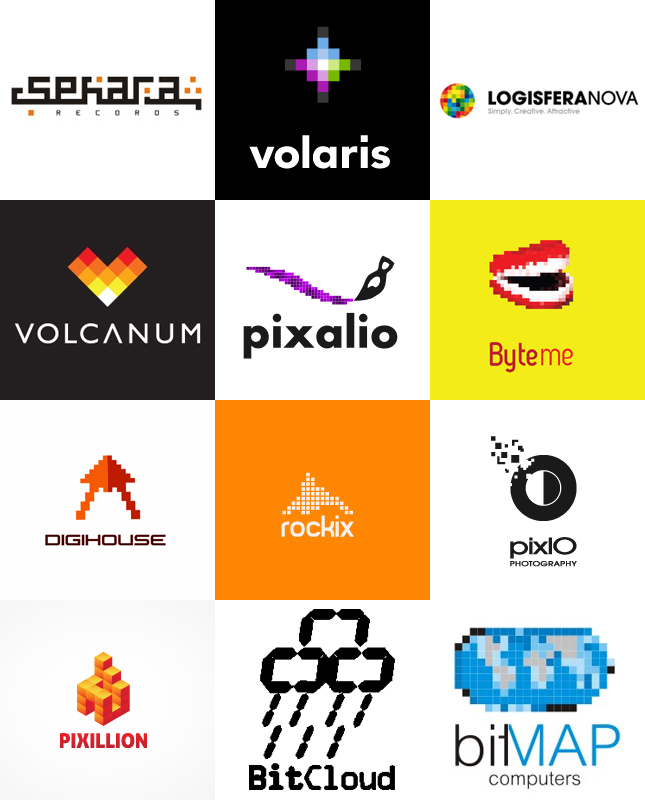 логотипы в стиле пиксель арт