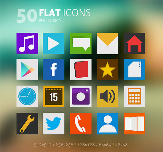 50 Flat Icons Pack by Martz90
