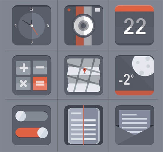 Free Flat Icon Set by Barry McCalvey
