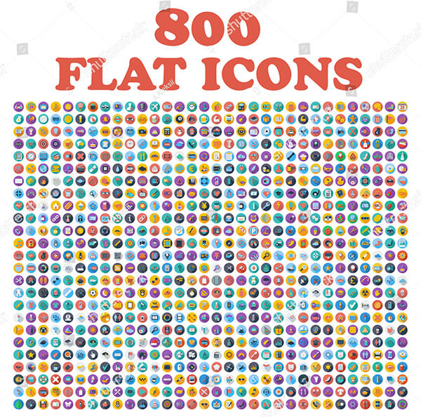 800 Flat Icons Web&Internet