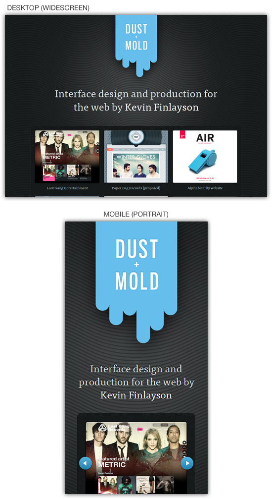 Адаптивный дизайн: Dust and Mold