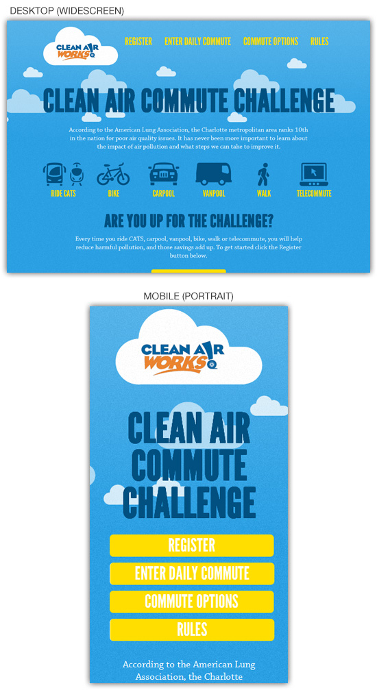 Адаптивный дизайн: Clean Air Challenge