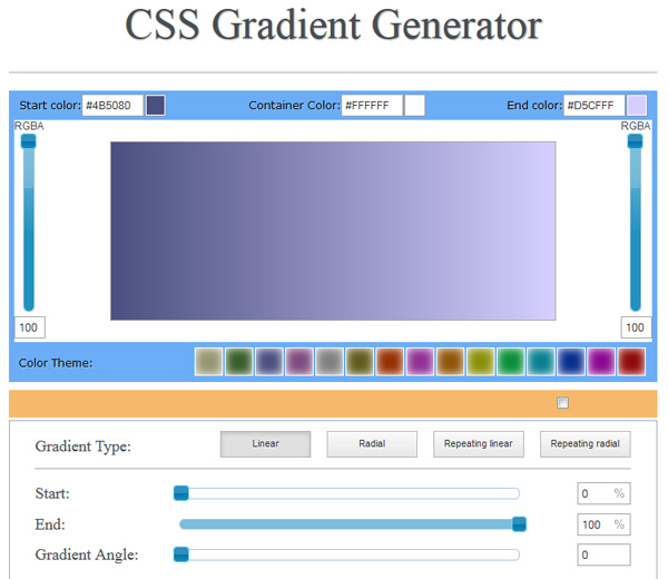CSS Gradient Generator (HTML Generator)