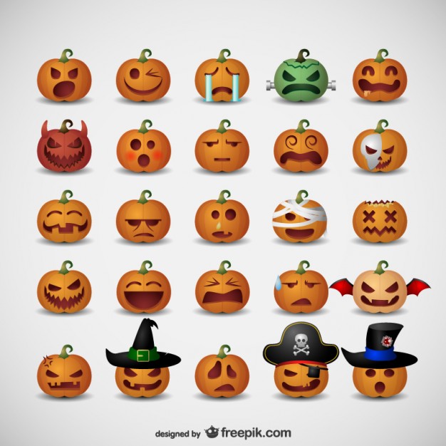 Pumpkin emoticons for Halloween