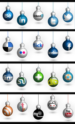 Christmas Social Network Icon set