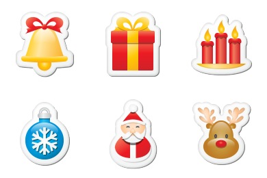 Iconset: Xmas Stickers Icons by Double-J Design
