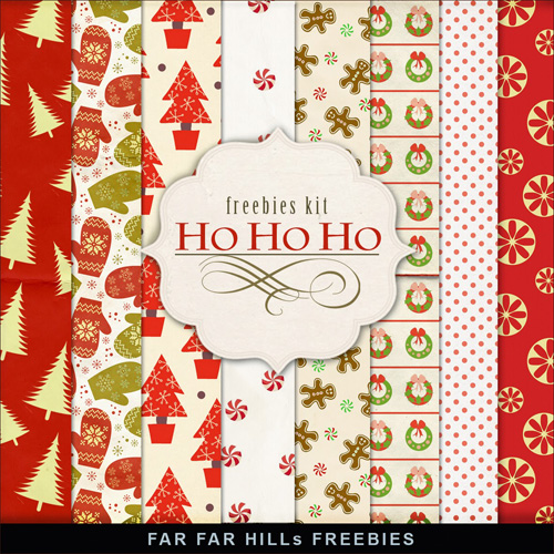New Freebies Winter Backgrounds - Ho Ho Ho