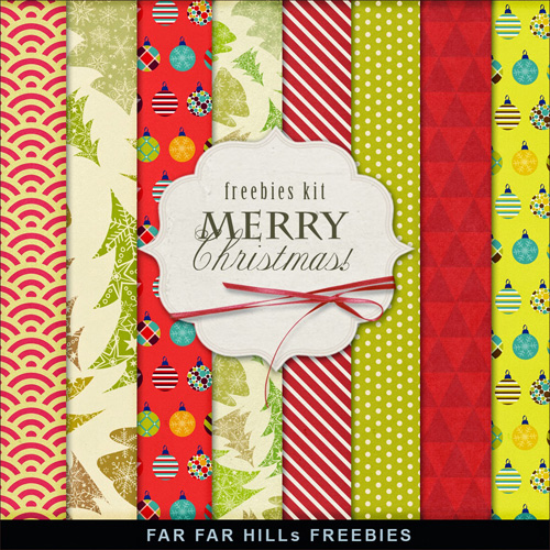 New Freebies Kit of Papers - Merry Christmas
