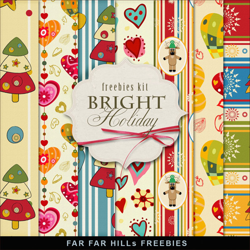 New Freebies Kit of Papers - Bright Holiday