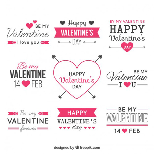 Valentine vector design elements