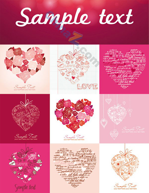 Romantic heart-shaped pattern background vector