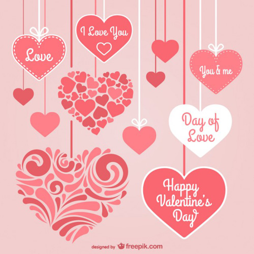 Valentine's Day stationery hearts