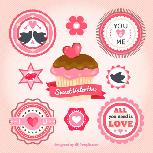 Valentine's cupcake and labels