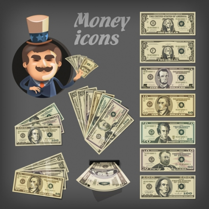 Various money design elements vector