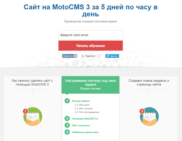 Сайт на MotoCMS 3 за 5 дней по часу в день