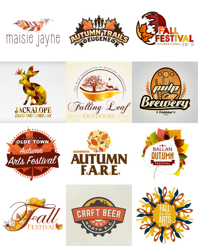 Красивые осенние логотипы (60 оригинальных лого)