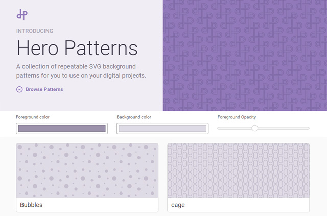 Hero Patterns - SVG фоны для сайта