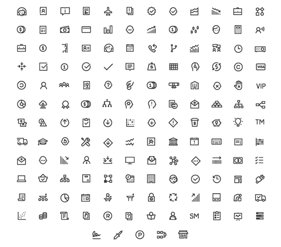 150 Free Business Line Icons