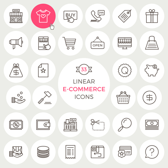 33 Free Linear eCommerce Icons