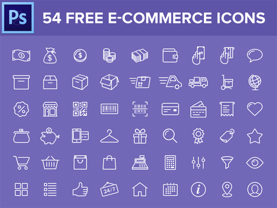 54 Free eCommerce Icons