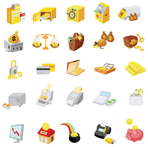 Bright Finance Icons Elements