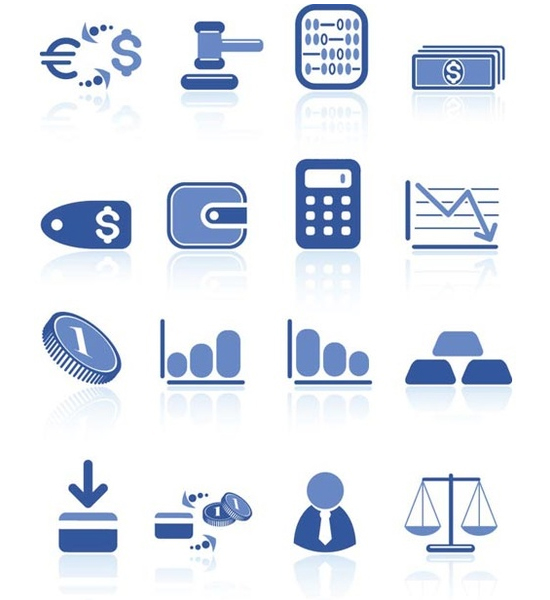 Vector Blue Bank/Finance Icons