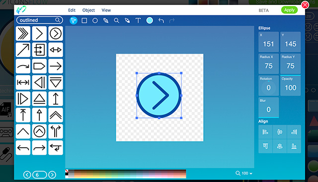 IconsFlow - редактор векторных иконок