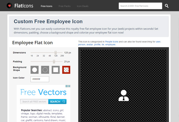 FlatIcons - редактор иконок на основе шаблонов