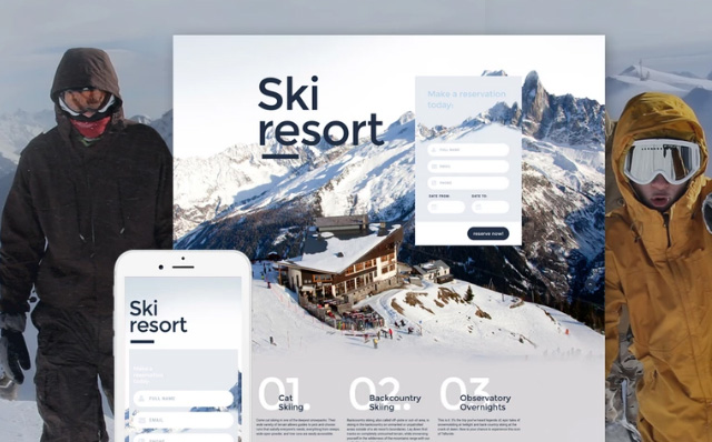 Skiing Responsive Landing Page