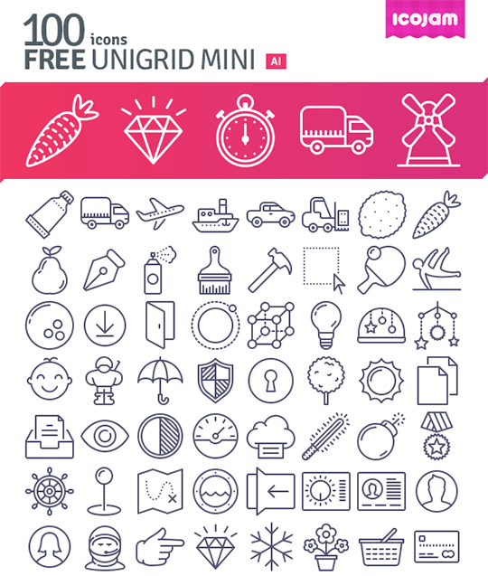 Unigrid vector icons