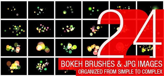 Freebie: 24 Abstract Bokeh Brushes