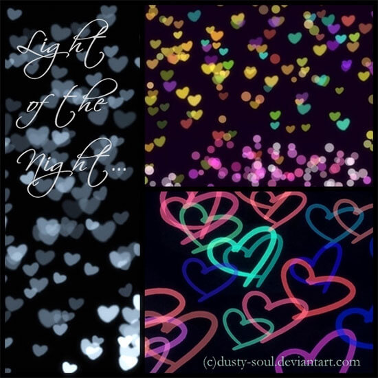 Light bokeh and neon heart by dusty-soul